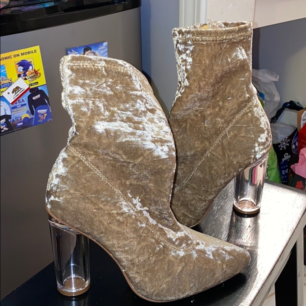 Gold Velcro Booties